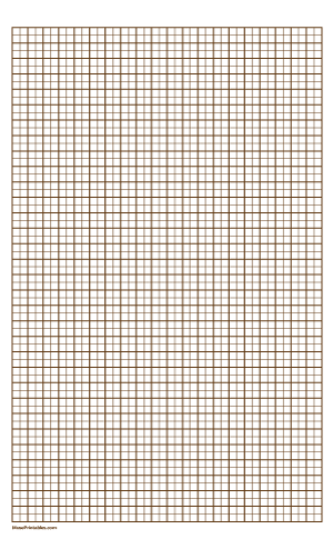 2 Squares Per Centimeter Brown Graph Paper  - Legal