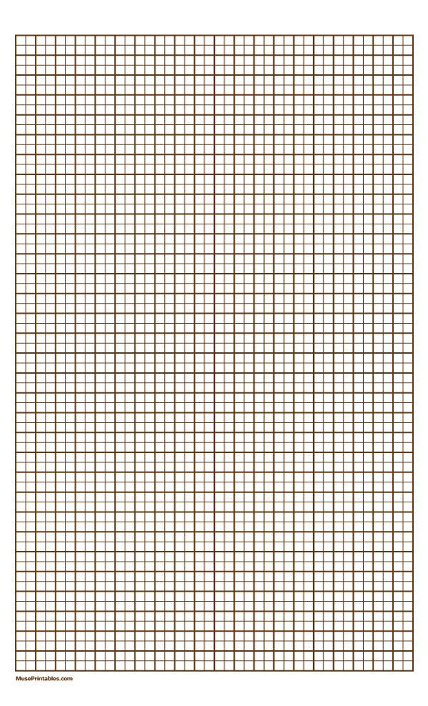 2 Squares Per Centimeter Brown Graph Paper : Legal-sized paper (8.5 x 14)