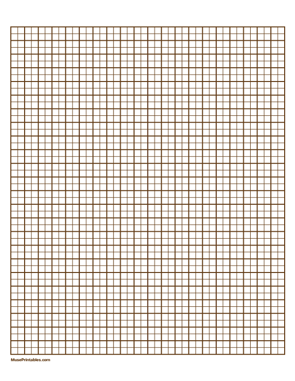 2 Squares Per Centimeter Brown Graph Paper : Letter-sized paper (8.5 x 11)