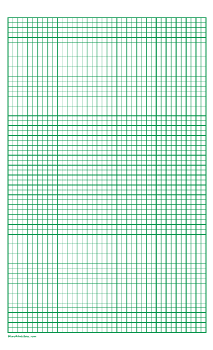 2 Squares Per Centimeter Green Graph Paper  - Legal