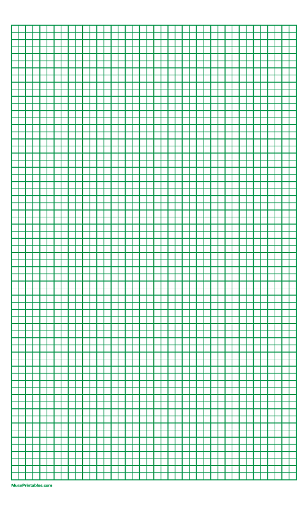 Printable 2 Squares Per Centimeter Green Graph Paper for Legal Paper