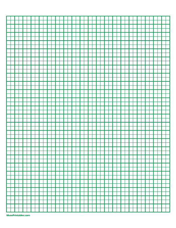 2 Squares Per Centimeter Green Graph Paper : Letter-sized paper (8.5 x 11)