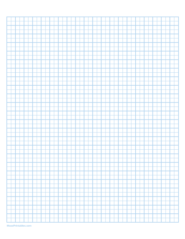 2 Squares Per Centimeter Light Blue Graph Paper : Letter-sized paper (8.5 x 11)