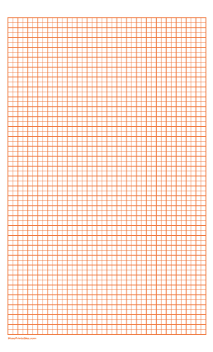 2 Squares Per Centimeter Orange Graph Paper  - Legal
