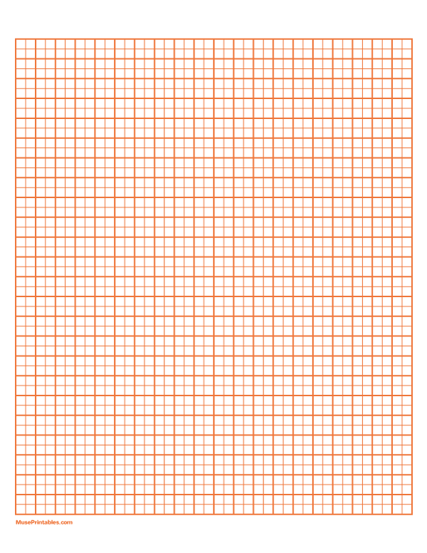 2 Squares Per Centimeter Orange Graph Paper : Letter-sized paper (8.5 x 11)