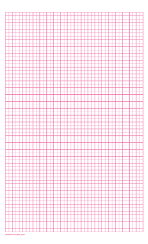 2 Squares Per Centimeter Pink Graph Paper  - Legal