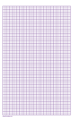 2 Squares Per Centimeter Purple Graph Paper  - Legal