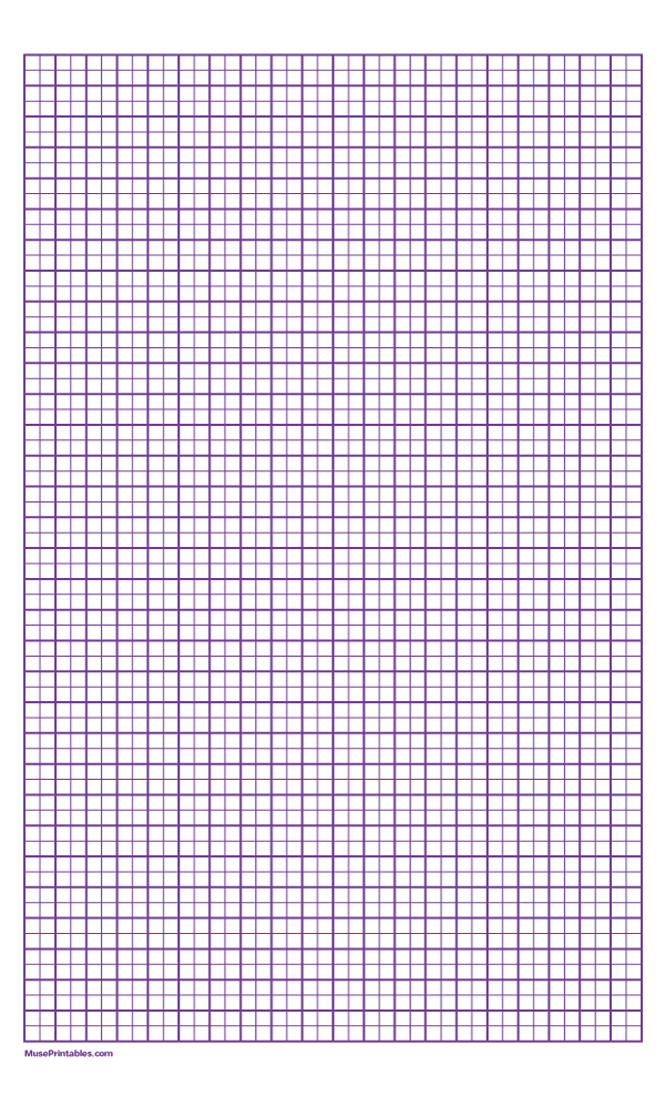 2 Squares Per Centimeter Purple Graph Paper : Legal-sized paper (8.5 x 14)