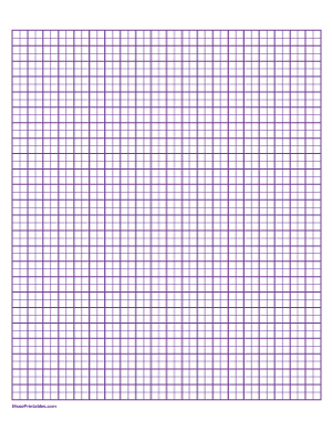 2 Squares Per Centimeter Purple Graph Paper  - Letter
