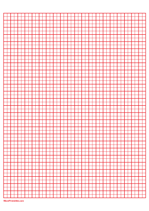 2 Squares Per Centimeter Red Graph Paper  - A4