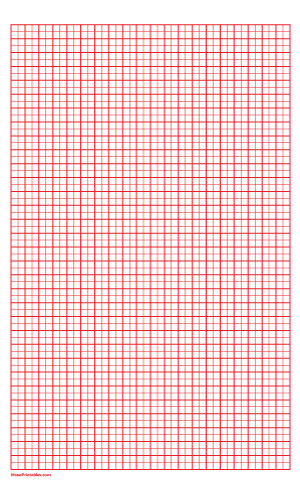 2 Squares Per Centimeter Red Graph Paper  - Legal