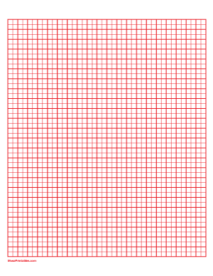 2 Squares Per Centimeter Red Graph Paper  - Letter