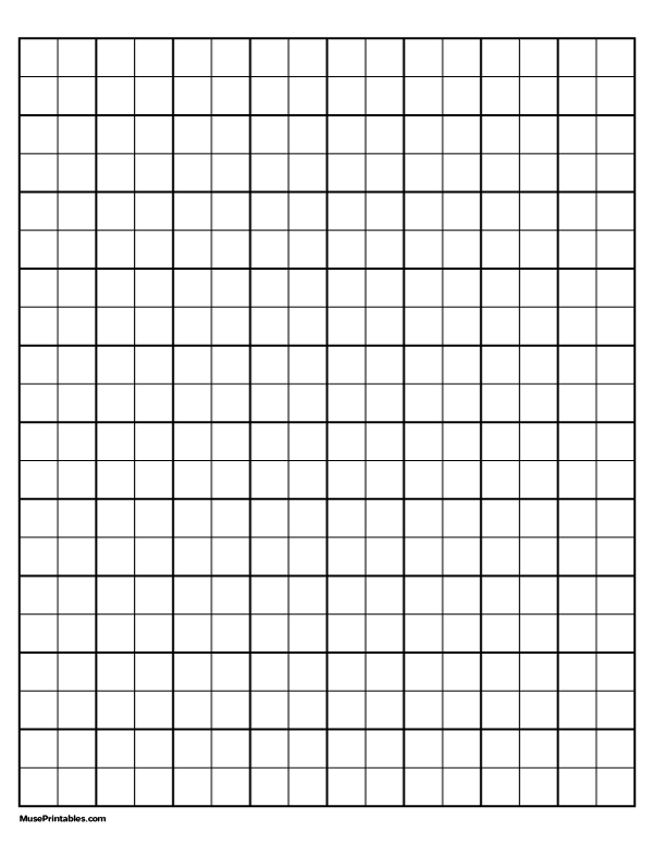 2 Squares Per Inch Black Graph Paper : Letter-sized paper (8.5 x 11)