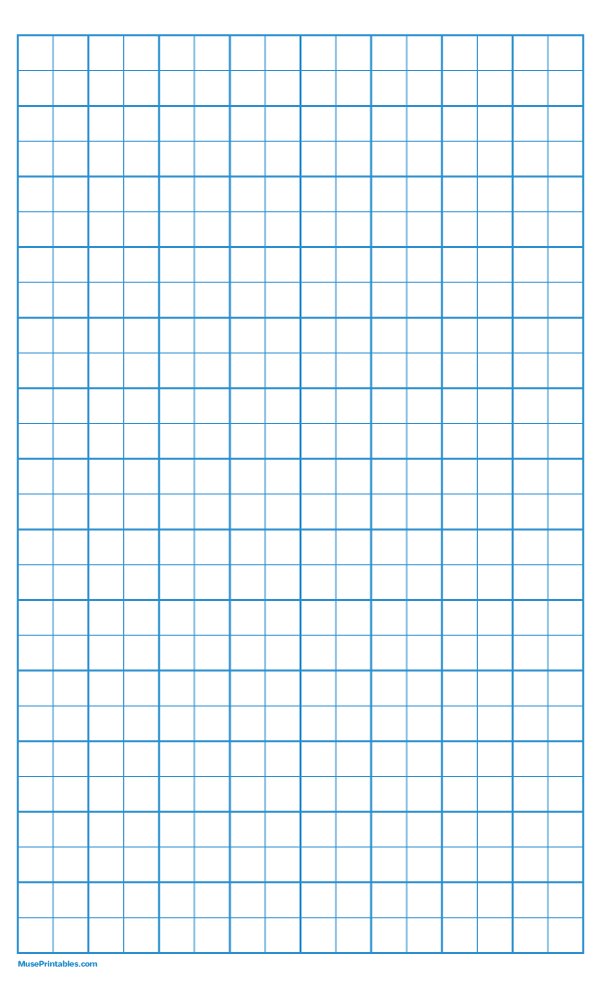 2 Squares Per Inch Blue Graph Paper : Legal-sized paper (8.5 x 14)