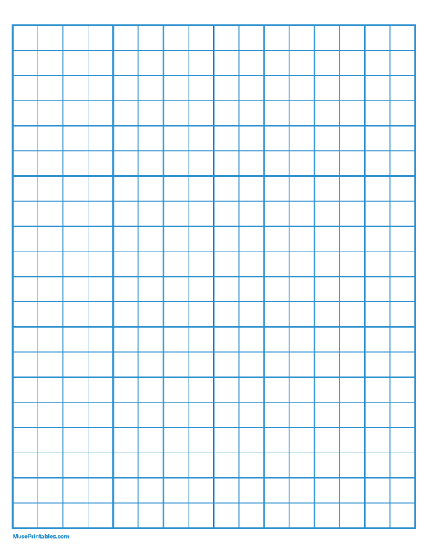 2 Squares Per Inch Blue Graph Paper : Letter-sized paper (8.5 x 11)