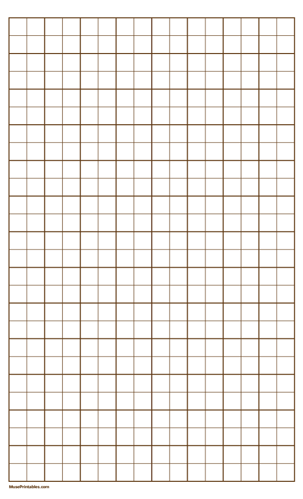 2 Squares Per Inch Brown Graph Paper : Legal-sized paper (8.5 x 14)