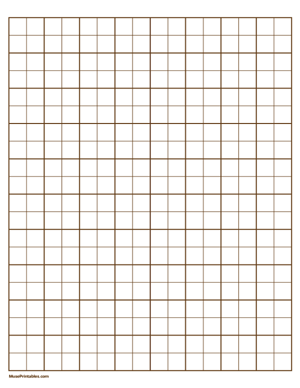 2 Squares Per Inch Brown Graph Paper : Letter-sized paper (8.5 x 11)