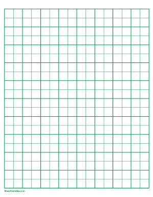 2 Squares Per Inch Green Graph Paper  - Letter