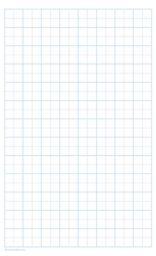 2 Squares Per Inch Light Blue Graph Paper : Legal-sized paper (8.5 x 14)