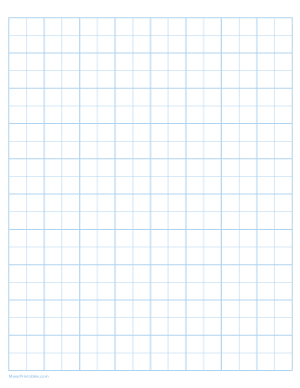 2 Squares Per Inch Light Blue Graph Paper  - Letter