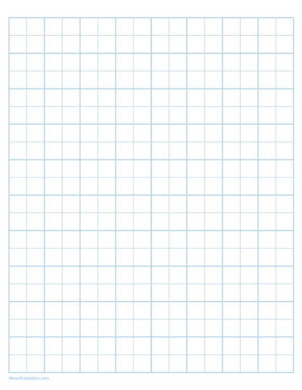 2 Squares Per Inch Light Blue Graph Paper : Letter-sized paper (8.5 x 11)