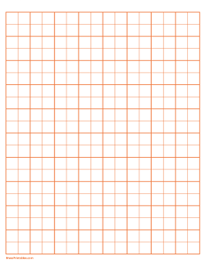 2 Squares Per Inch Orange Graph Paper  - Letter