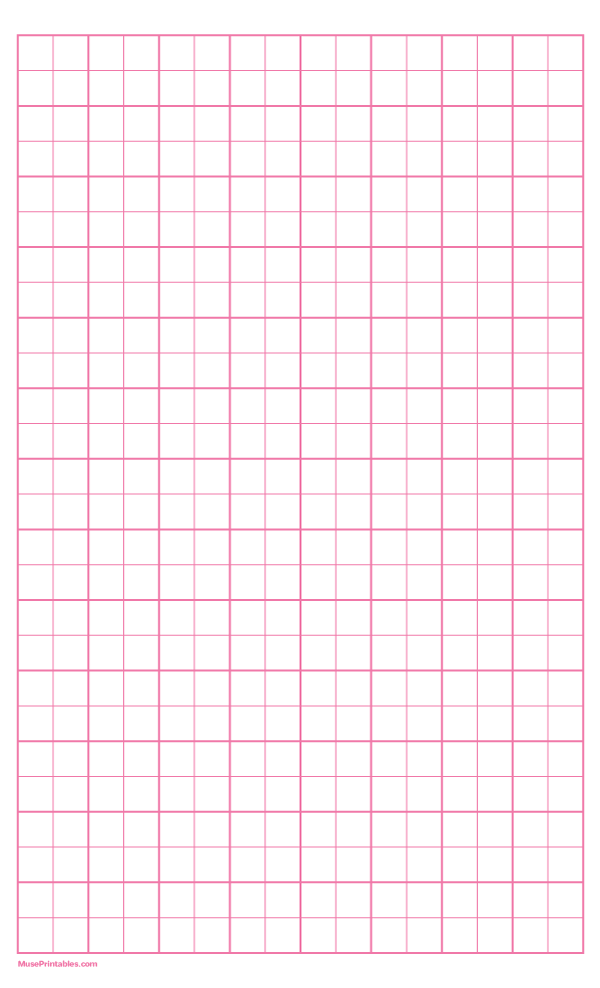 2 Squares Per Inch Pink Graph Paper : Legal-sized paper (8.5 x 14)