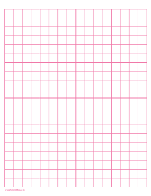 2 Squares Per Inch Pink Graph Paper  - Letter