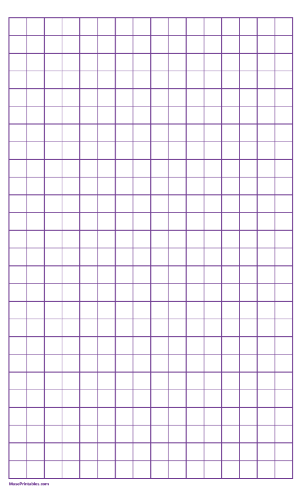 2 Squares Per Inch Purple Graph Paper : Legal-sized paper (8.5 x 14)