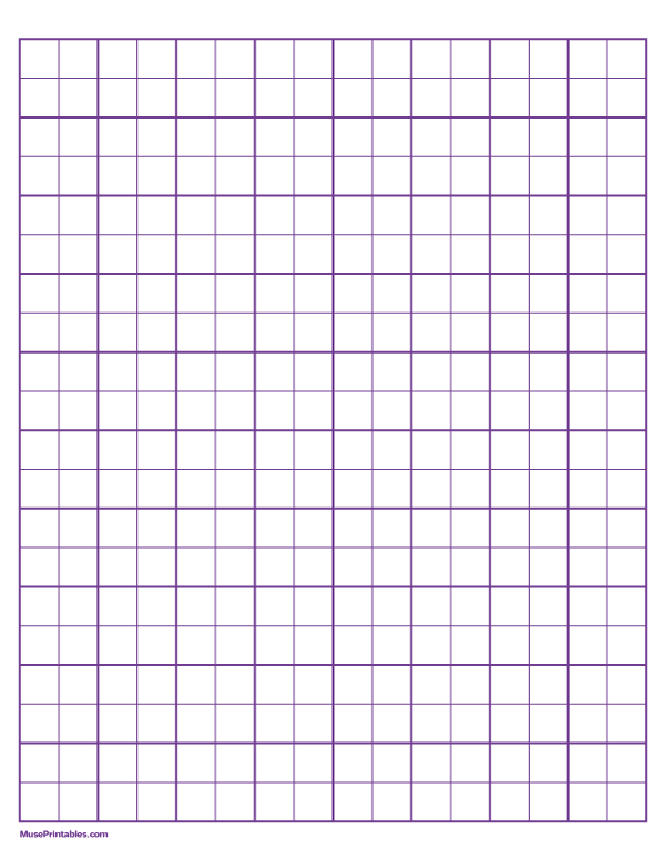 2 Squares Per Inch Purple Graph Paper : Letter-sized paper (8.5 x 11)