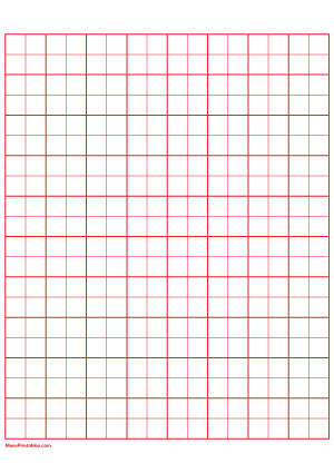 2 Squares Per Inch Red Graph Paper  - A4