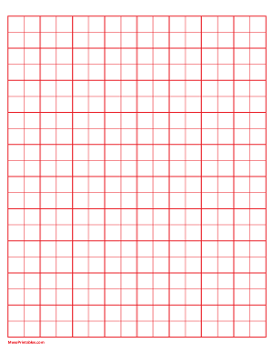 2 Squares Per Inch Red Graph Paper  - Letter