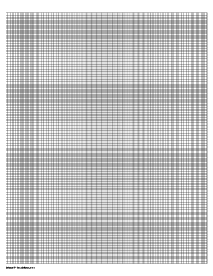20 Squares Per Inch Black Graph Paper  - Letter