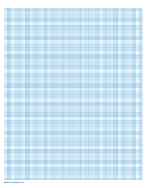20 Squares Per Inch Blue Graph Paper  - Letter