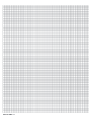 20 Squares Per Inch Gray Graph Paper  - Letter