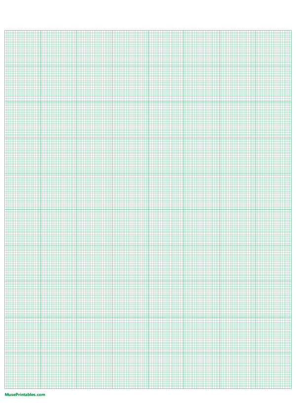 Printable 20 Squares Per Inch Green Graph Paper For A4 Paper