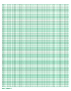 20 Squares Per Inch Green Graph Paper  - Letter