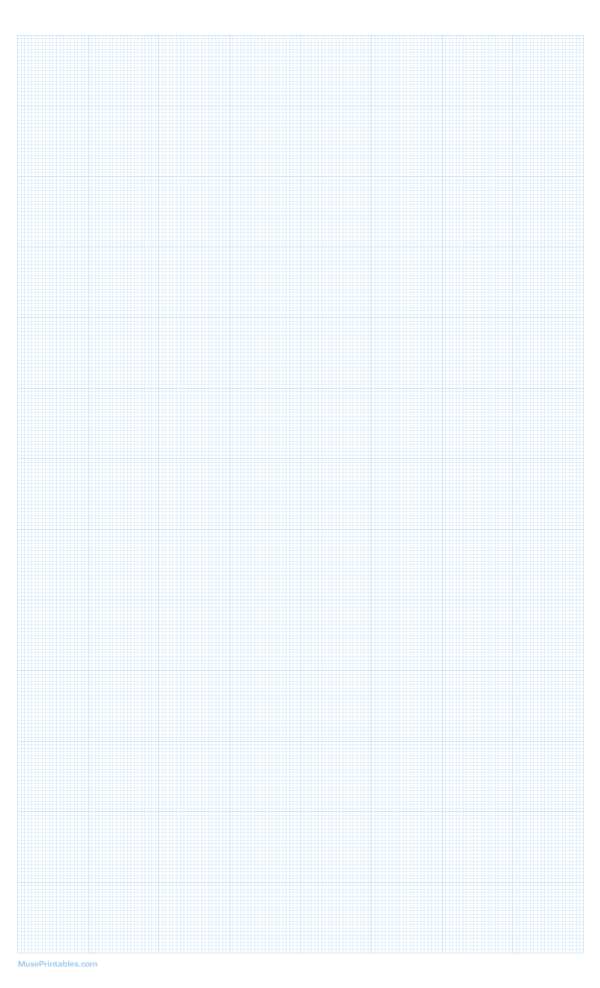20 Squares Per Inch Light Blue Graph Paper : Legal-sized paper (8.5 x 14)