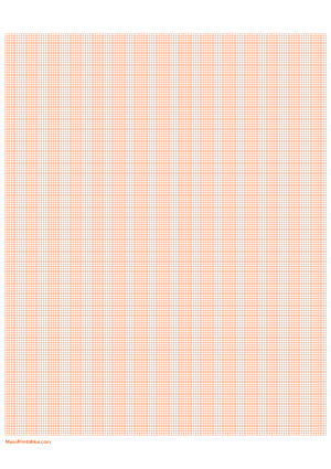 20 Squares Per Inch Orange Graph Paper  - A4