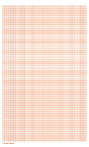20 Squares Per Inch Orange Graph Paper  - Legal
