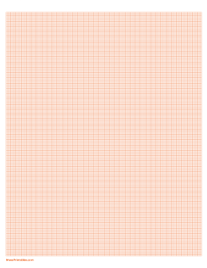 20 Squares Per Inch Orange Graph Paper  - Letter
