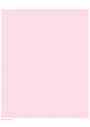 20 Squares Per Inch Pink Graph Paper  - A4