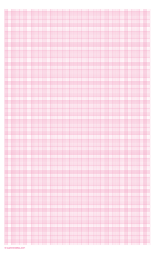 20 Squares Per Inch Pink Graph Paper  - Legal