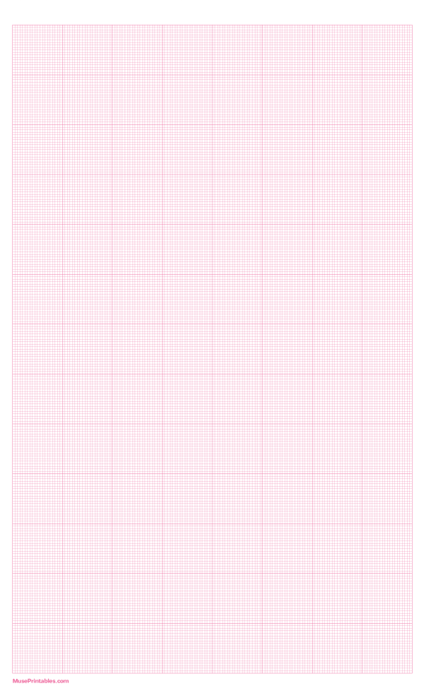 20 Squares Per Inch Pink Graph Paper : Legal-sized paper (8.5 x 14)
