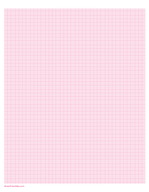 20 Squares Per Inch Pink Graph Paper  - Letter