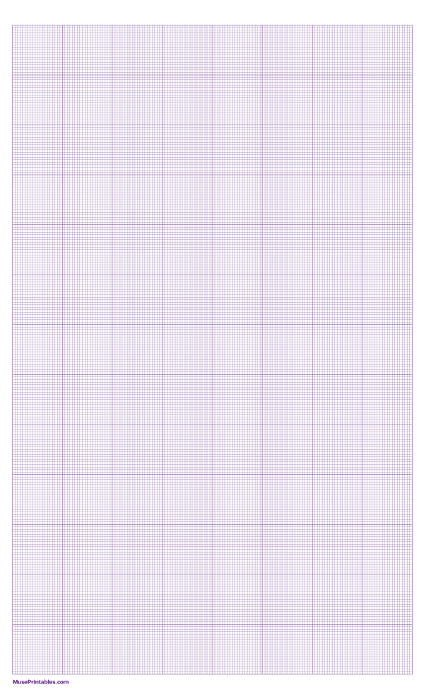 20 Squares Per Inch Purple Graph Paper : Legal-sized paper (8.5 x 14)