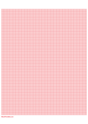 20 Squares Per Inch Red Graph Paper  - A4