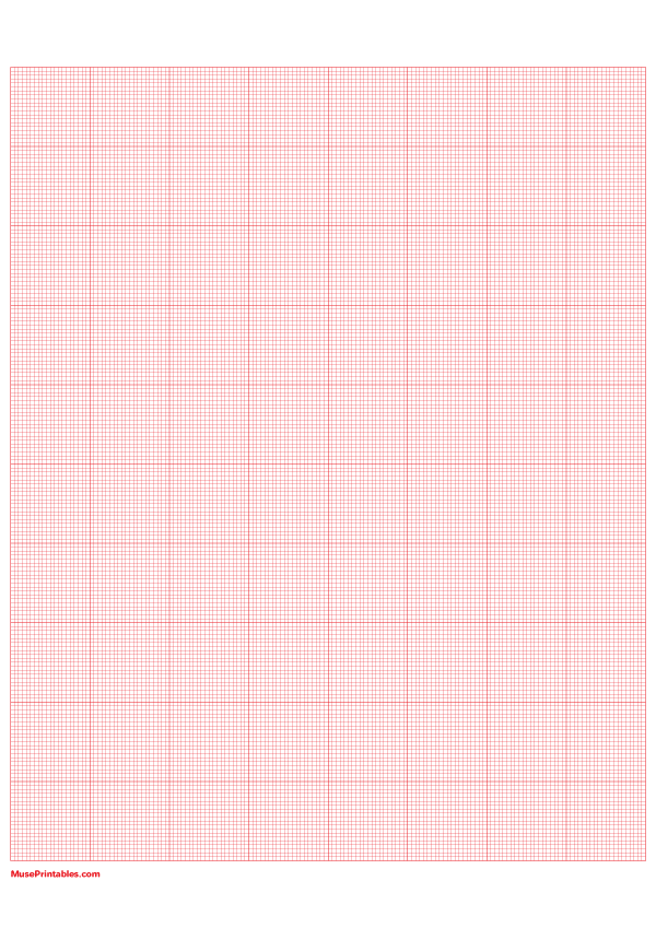 20 Squares Per Inch Red Graph Paper : A4-sized paper (8.27 x 11.69)