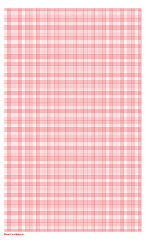 20 Squares Per Inch Red Graph Paper  - Legal
