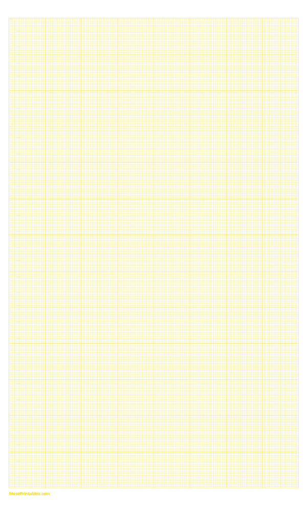 20 Squares Per Inch Yellow Graph Paper : Legal-sized paper (8.5 x 14)